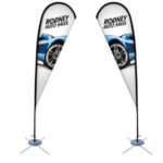 11.5′ Tear Drop Sail Sign Kit Double-Sided with Scissor Base 1