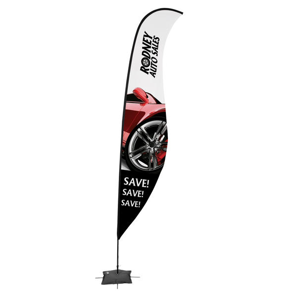 17′ Sabre Sail Sign Kit Single-Sided with Scissor Base