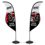 9′ Sabre Sail Sign Kit Double-Sided with Scissor Base 1