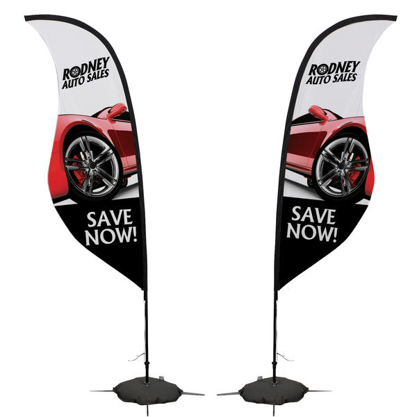9′ Sabre Sail Sign Kit Double-Sided with Scissor Base
