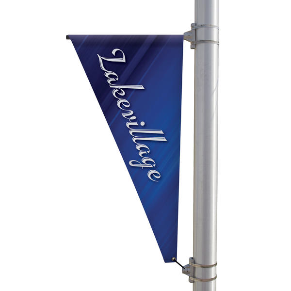 30″ x 60″ 18 oz Opaque Vinyl Triangular Boulevard Double-Sided Banner