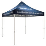 Standard 10 x 10 Event Tent Kit (Full-Color, Full Bleed Dye-Sublimation)Soft Case with Wheels and Stake Kit is included