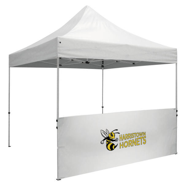 10 Foot Wide Tent Half Wall and Standard Stabilizer Bar Kit – White or Black Only (Full-Color Thermal Imprint)