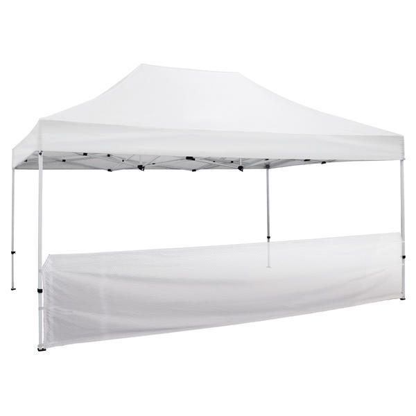 15 Foot Wide Tent Mesh Half Wall – White Only (Unimprinted)