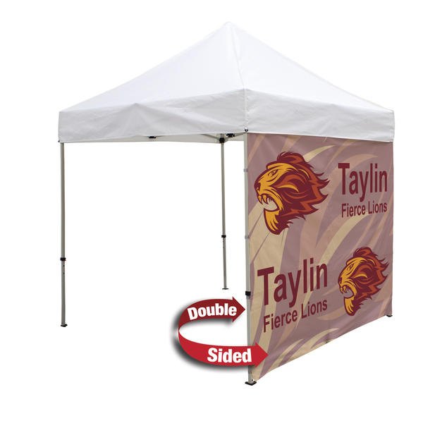 8 Foot Wide Double-Sided Tent Full Wall Only with Liner and Middle Zipper (Full-Color Full Bleed Dye-Sublimation)