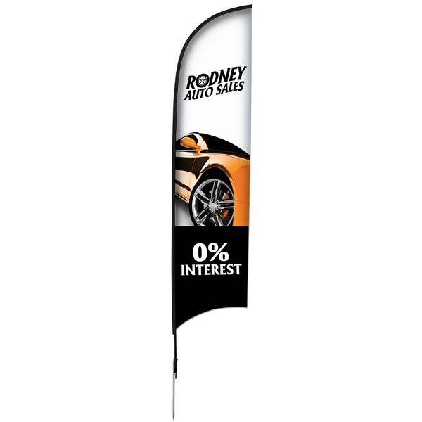 13′ Razor Sail Sign Kit Single-Sided with Spike Base