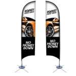 13′ Razor Sail Sign Kit Double-Sided with Scissor Base