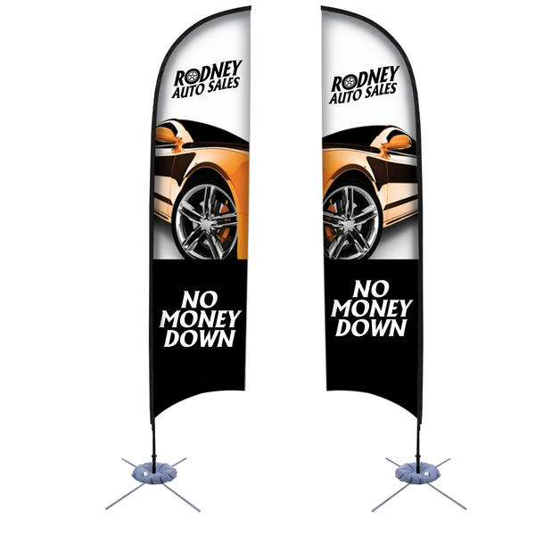 13′ Razor Sail Sign Kit Double-Sided with Scissor Base