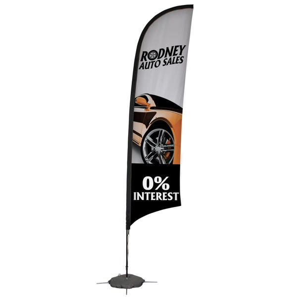 13′ Razor Sail Sign Kit Single-Sided with Scissor Base