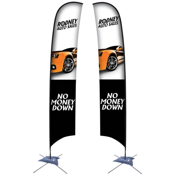 17′ Razor Sail Sign Kit Double-Sided with Scissor Base