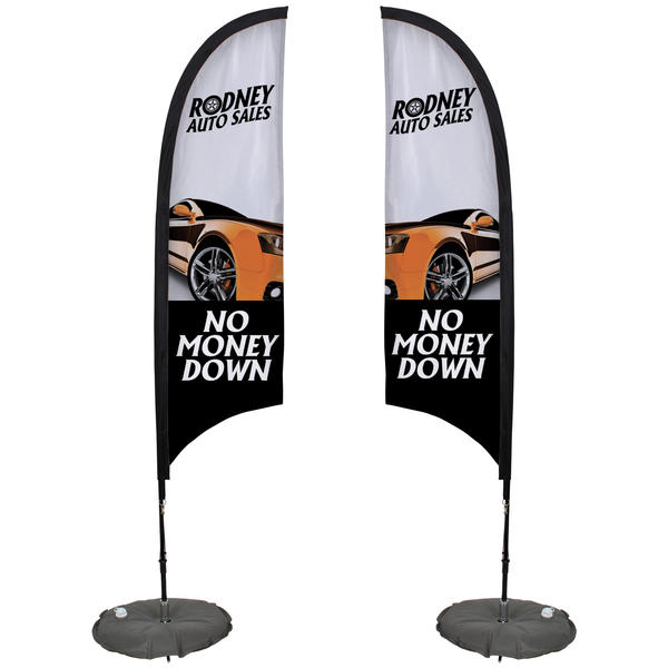 7′ Razor Sail Sign Kit Double-Sided w/Scissor Base