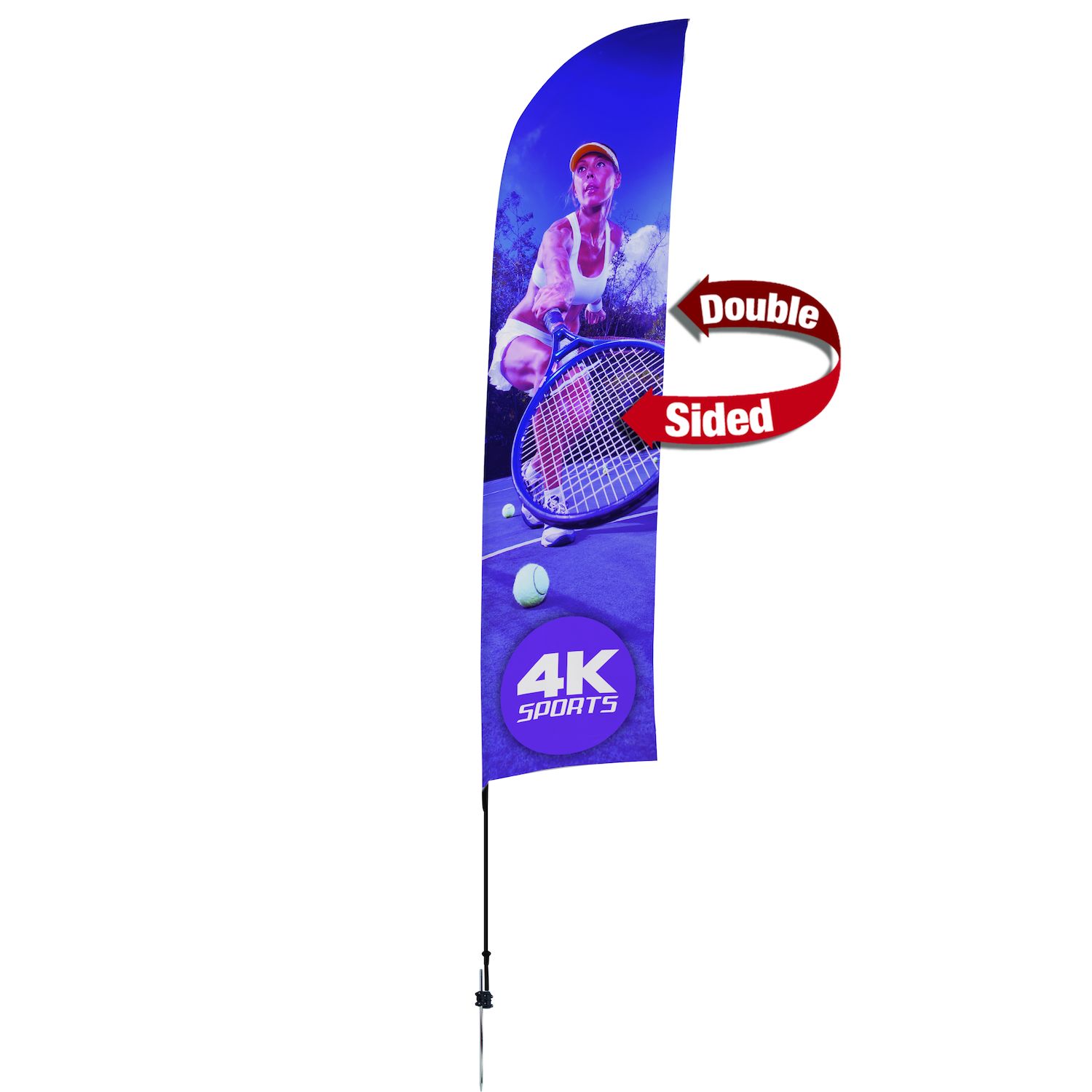 13' Streamline Blade Sail Sign, 2-Sided, Ground Spike