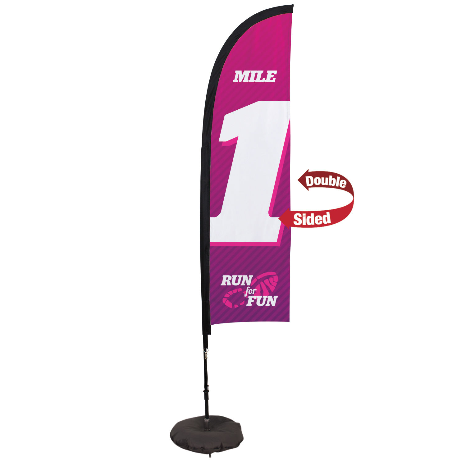 7' Premium Blade Sail Sign, 2-Sided, Scissor Base