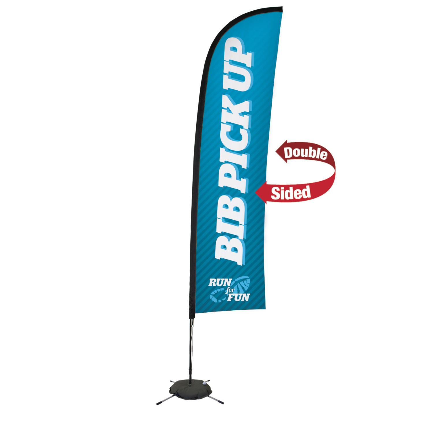 13' Premium Blade Sail Sign, 2-Sided, Scissor Base