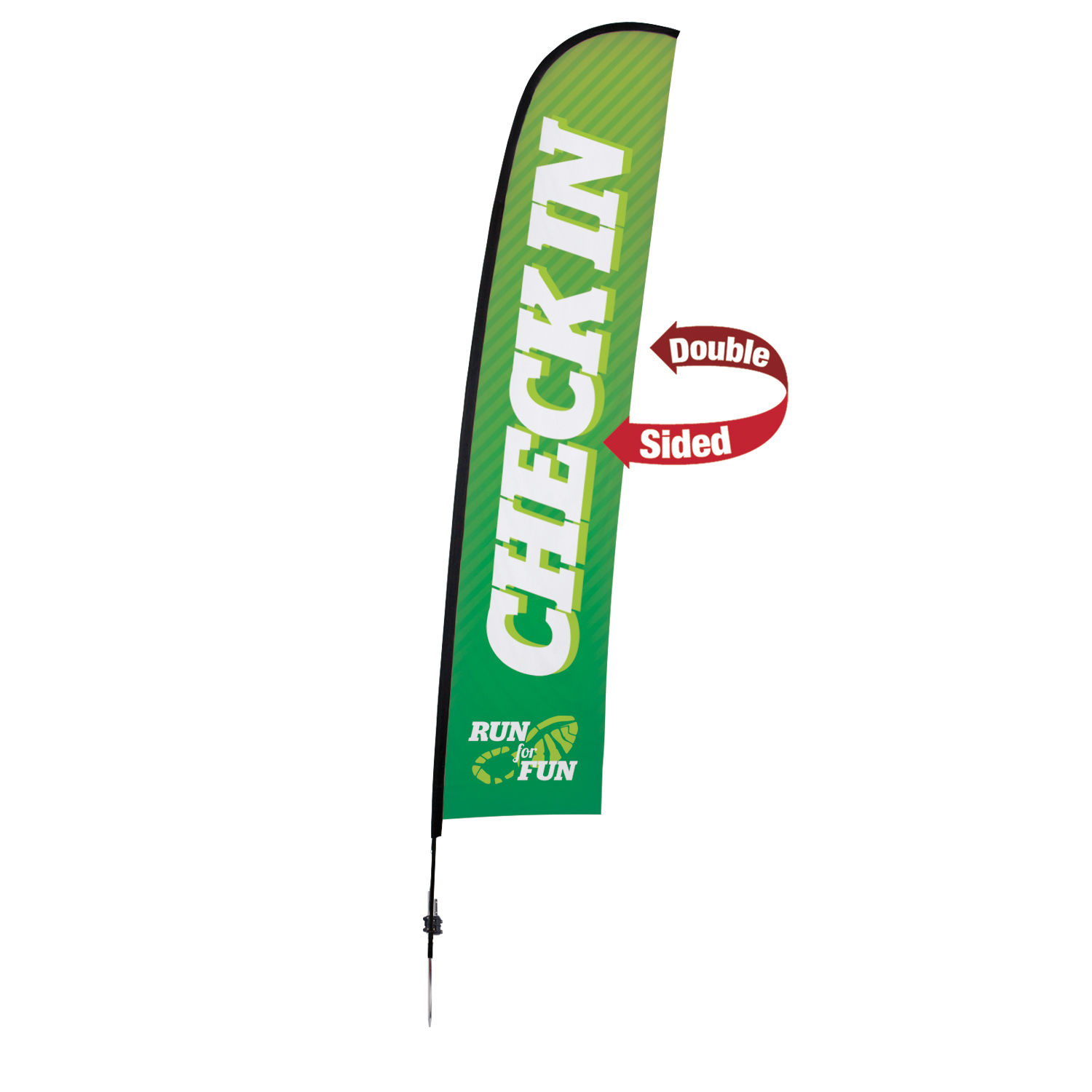 17' Premium Blade Sail Sign, 2-Sided, Ground Spike