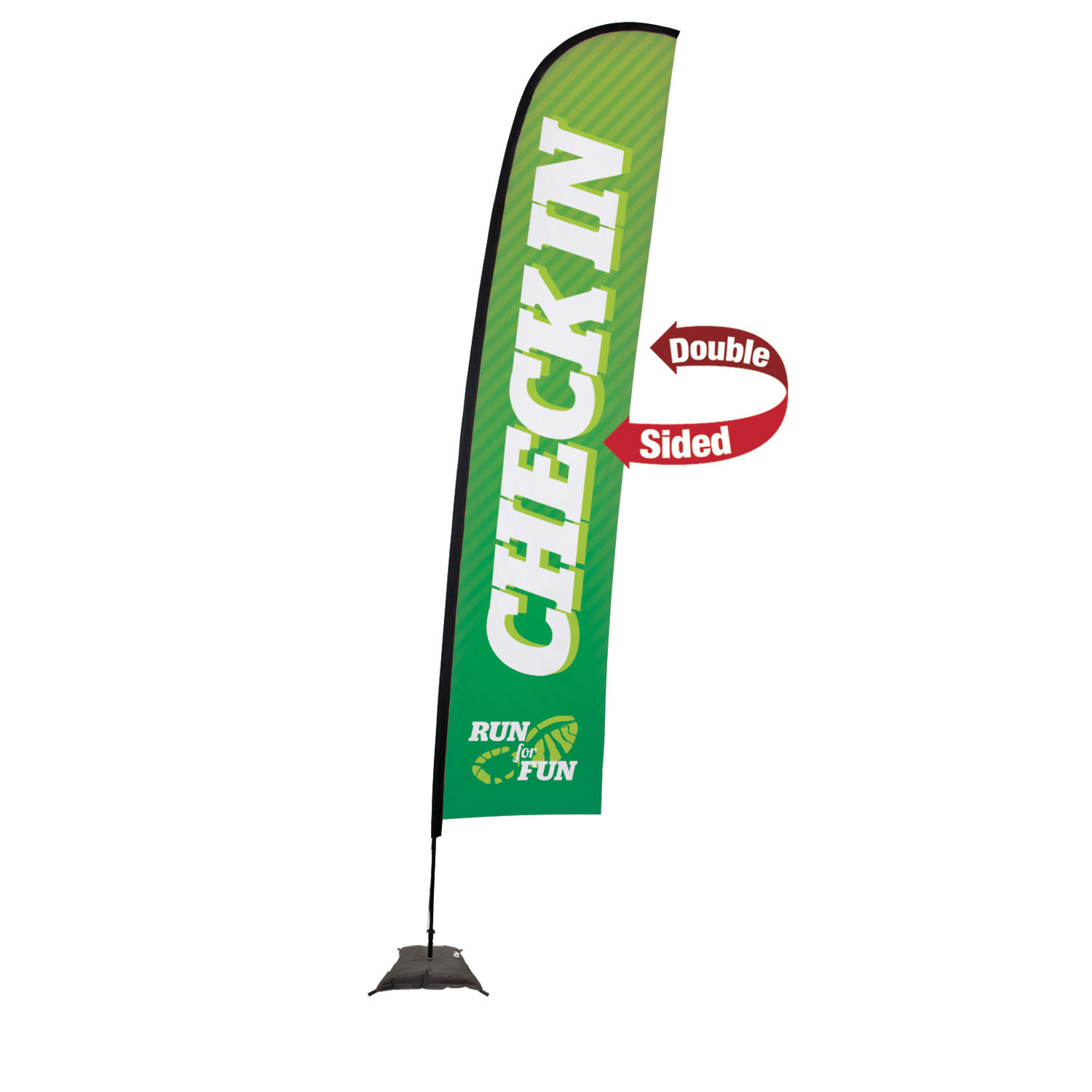 17' Premium Blade Sail Sign, 2-Sided, Scissor Base