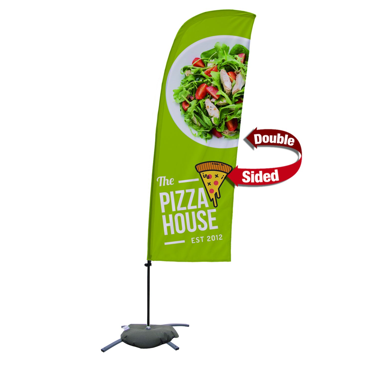 7.5' Value Blade Sail Sign Kit (Double-Sided w/ Cross Base)