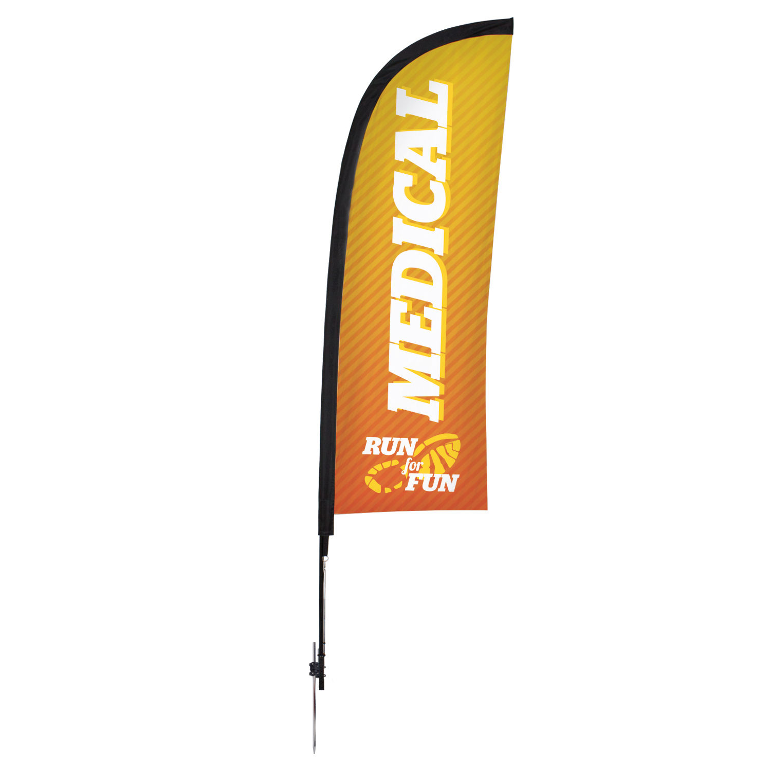 9' Premium Blade Sail Sign, 1-Sided, Ground Spike