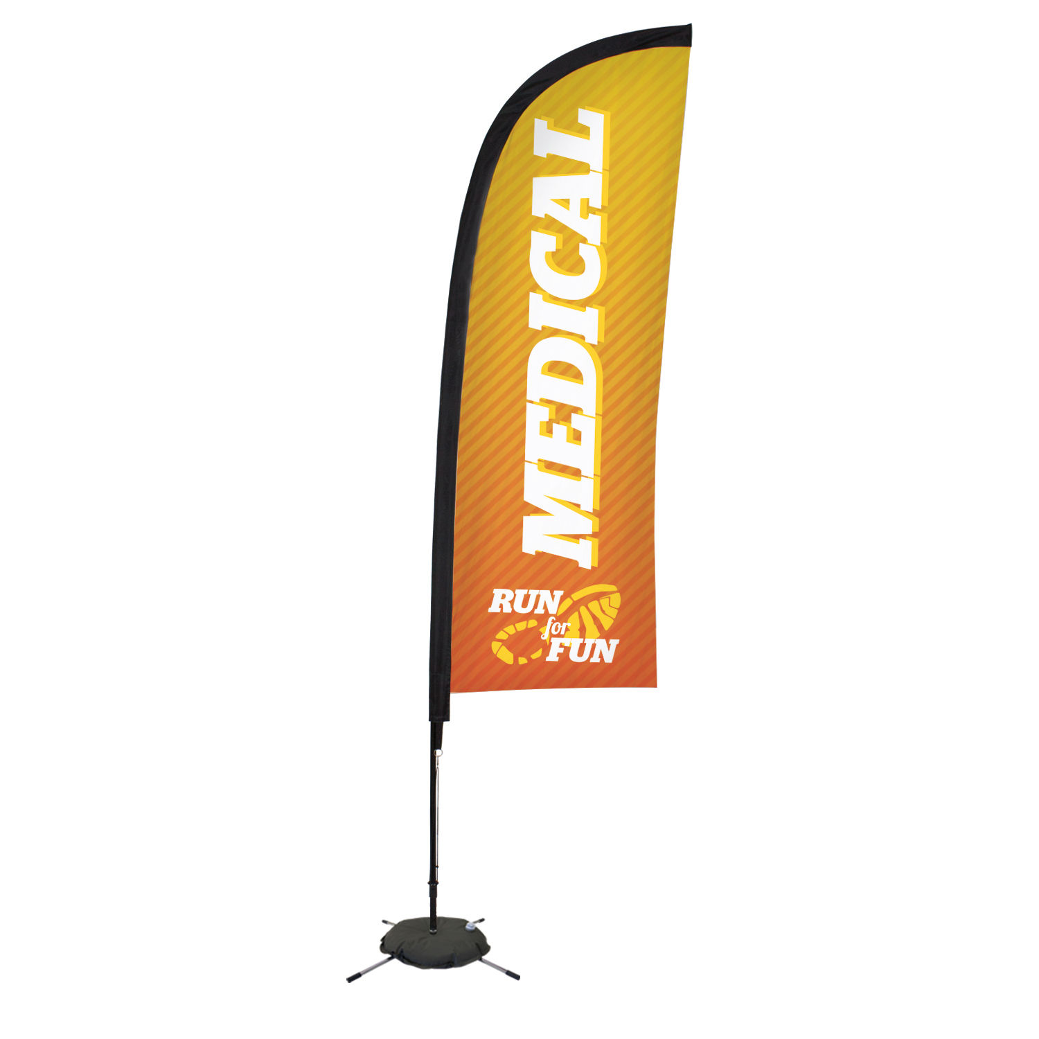 9' Premium Blade Sail Sign, 1-Sided, Scissor Base