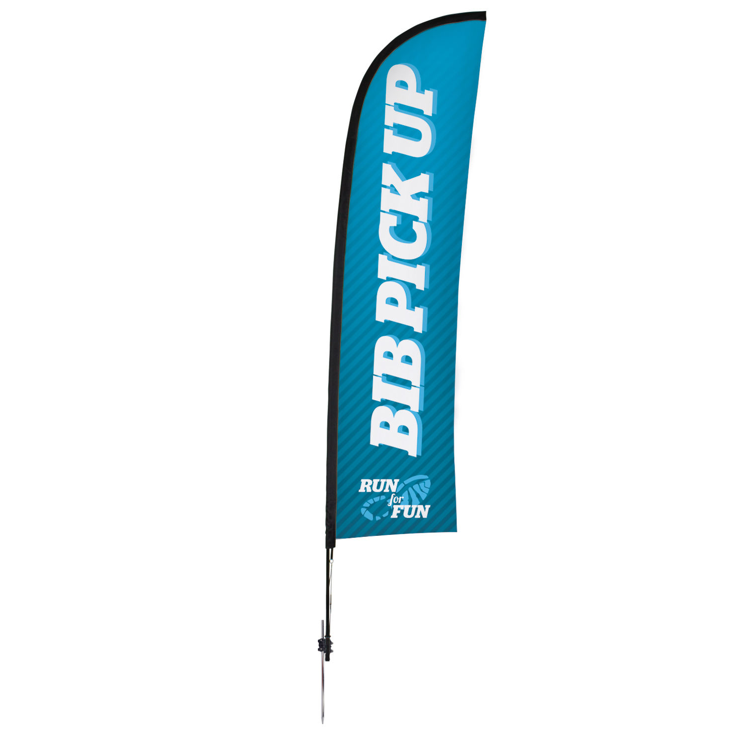 13' Premium Blade Sail Sign, 1-Sided, Ground Spike