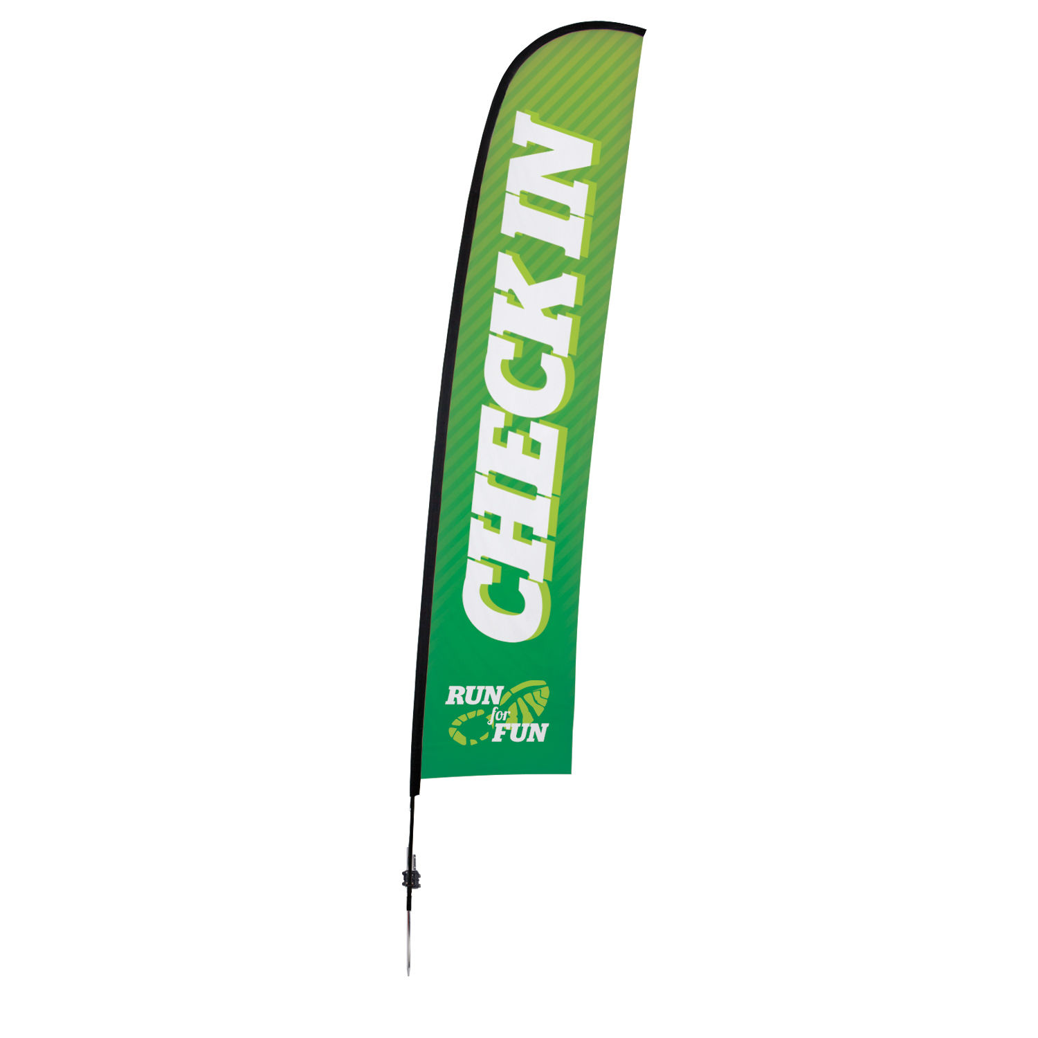 17' Premium Blade Sail Sign, 1-Sided, Ground Spike