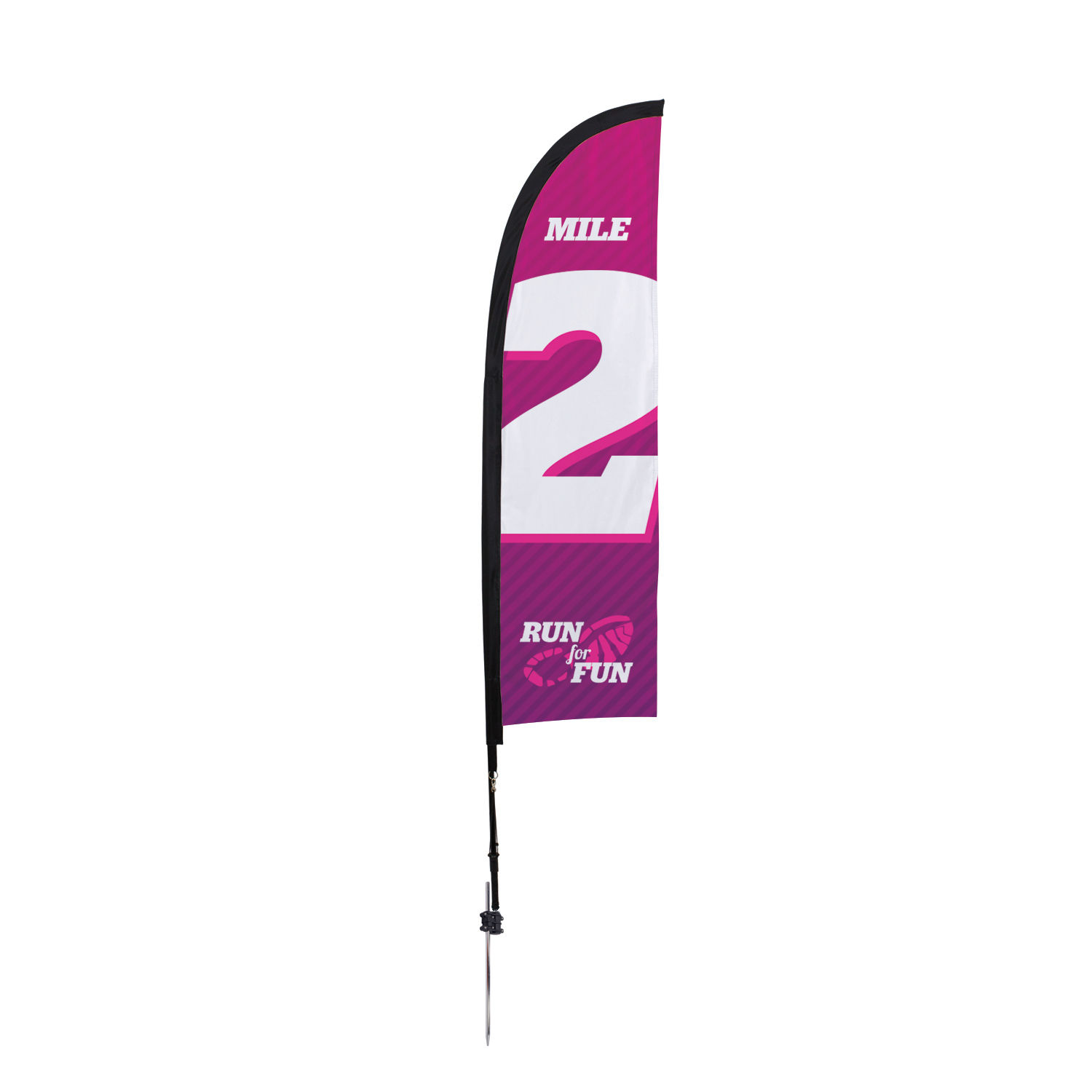 7' Premium Blade Sail Sign, 1-Sided, Ground Spike