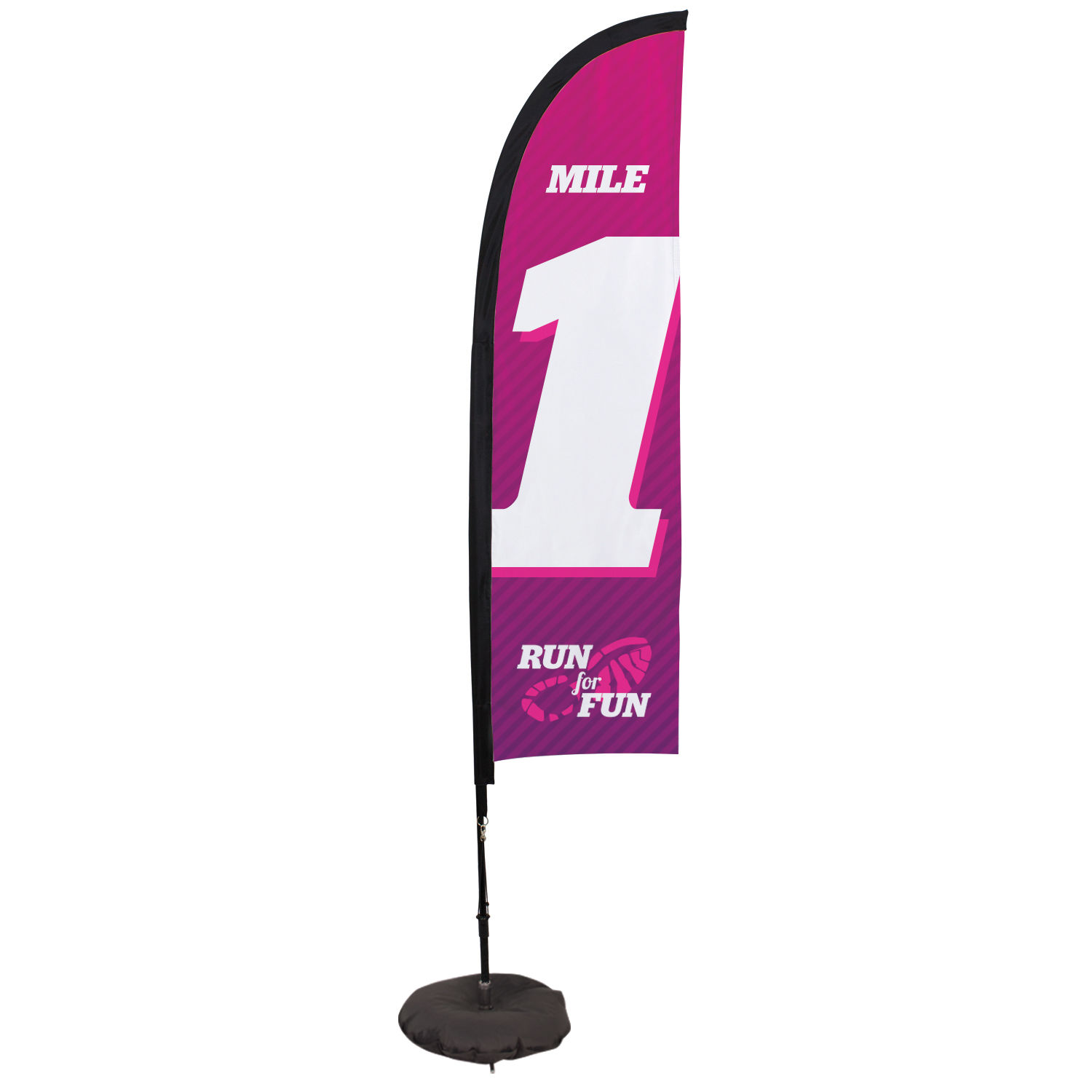 7' Premium Blade Sail Sign, 1-Sided, Scissor Base