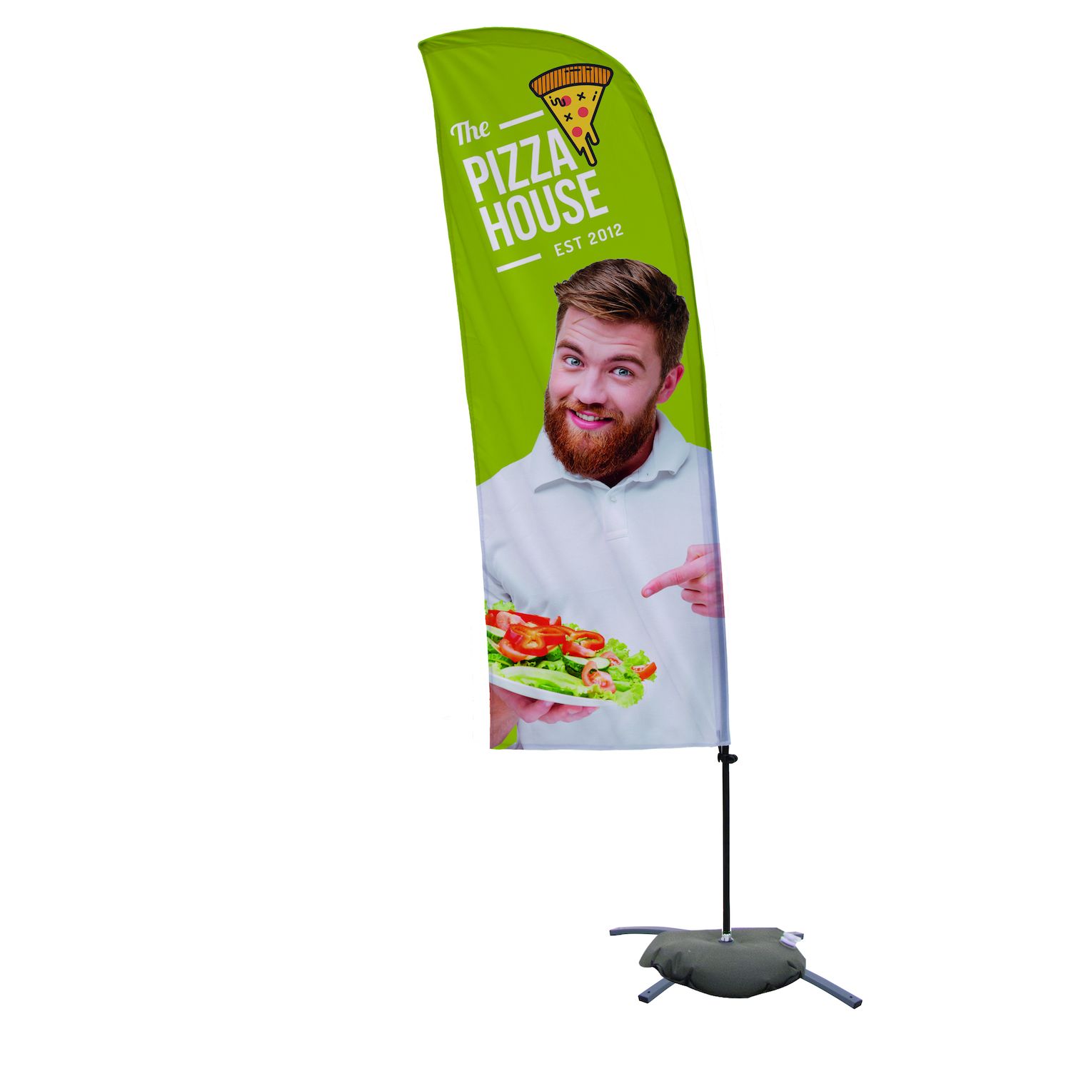 7.5' Value Blade Sail Sign Kit (Single-Sided w/ Cross Base)